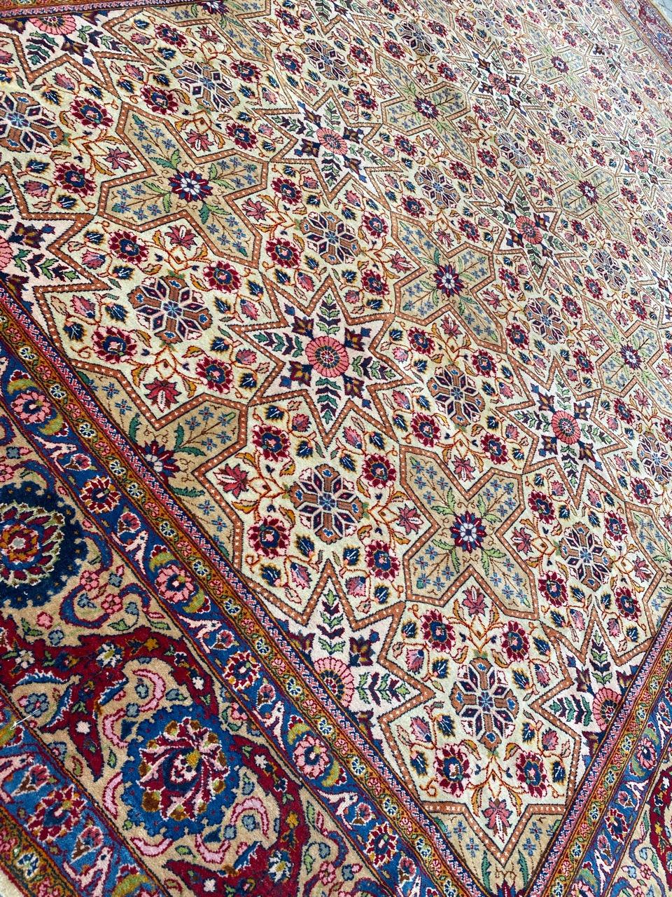 Bobyrugs sehr hübscher großer Kashan-Teppich aus der Mitte des Jahrhunderts im Angebot 8