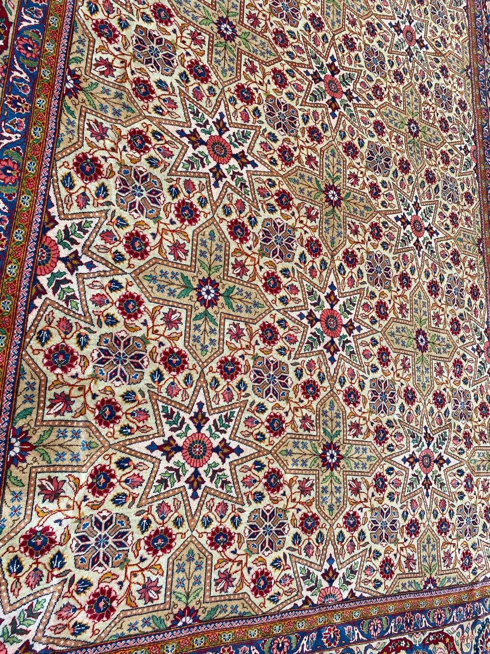 Bobyrugs sehr hübscher großer Kashan-Teppich aus der Mitte des Jahrhunderts (Kaschan) im Angebot