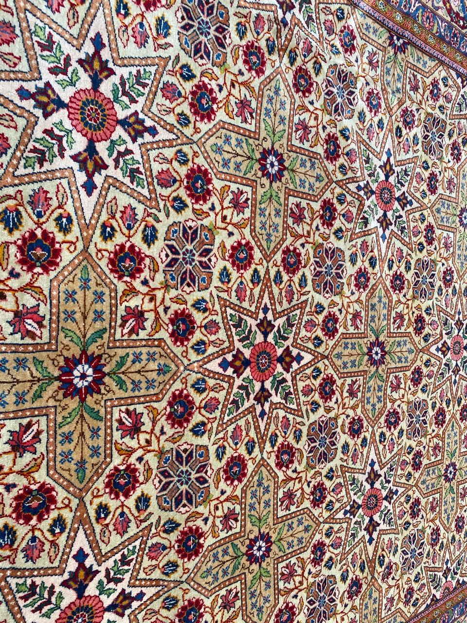 Bobyrugs sehr hübscher großer Kashan-Teppich aus der Mitte des Jahrhunderts (Baumwolle) im Angebot