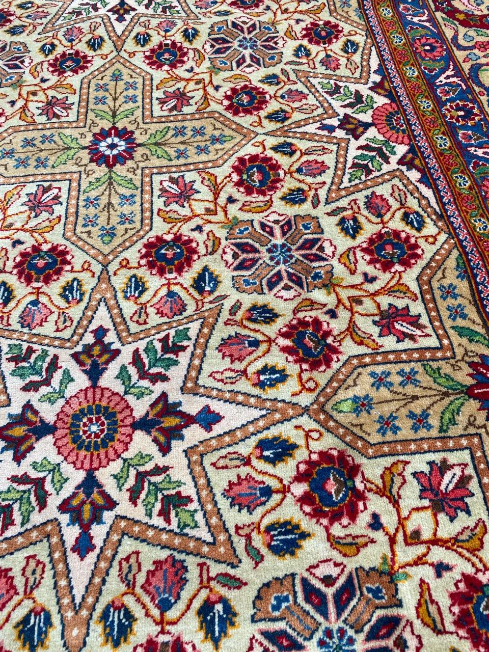 Bobyrugs sehr hübscher großer Kashan-Teppich aus der Mitte des Jahrhunderts im Angebot 1