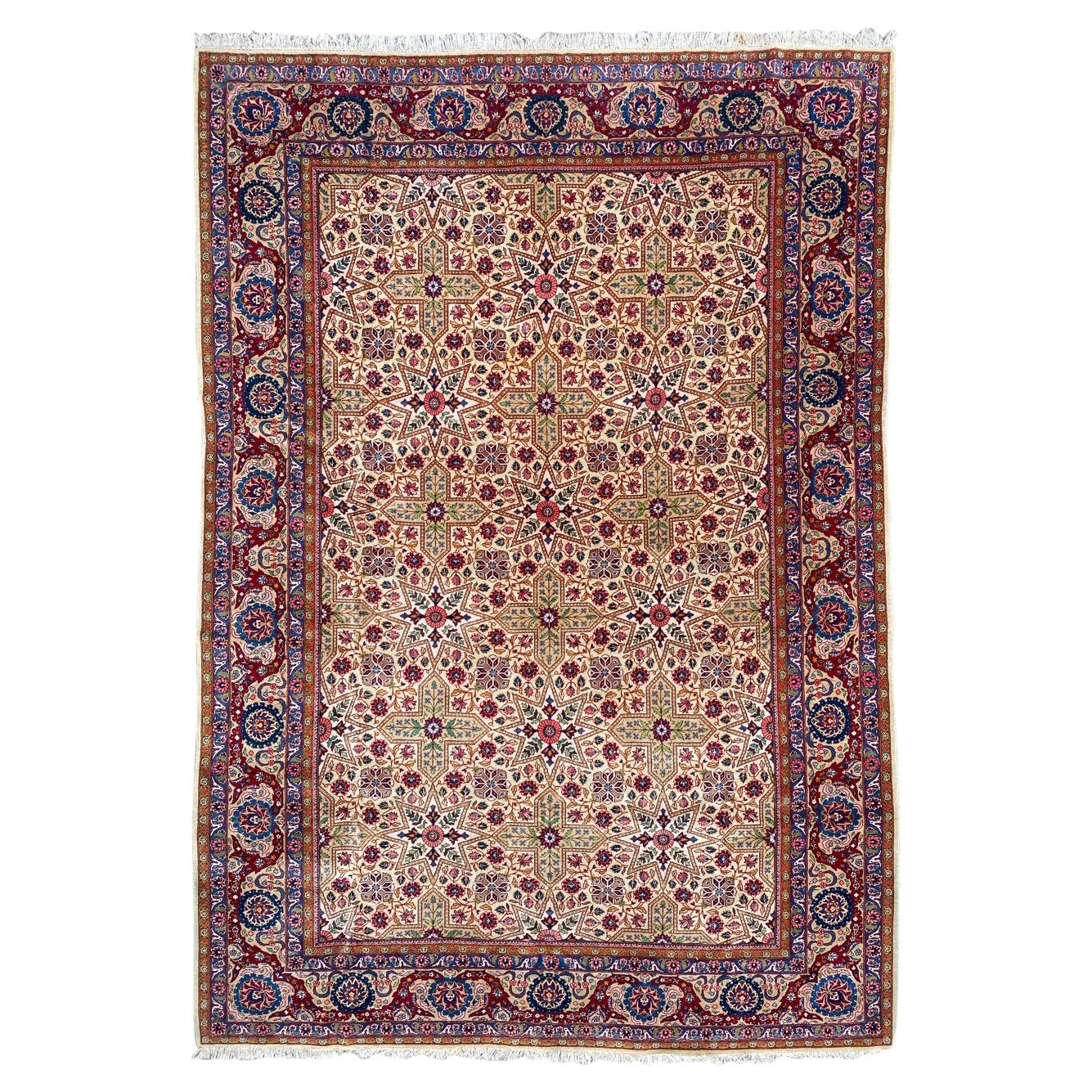 Bobyrugs sehr hübscher großer Kashan-Teppich aus der Mitte des Jahrhunderts im Angebot
