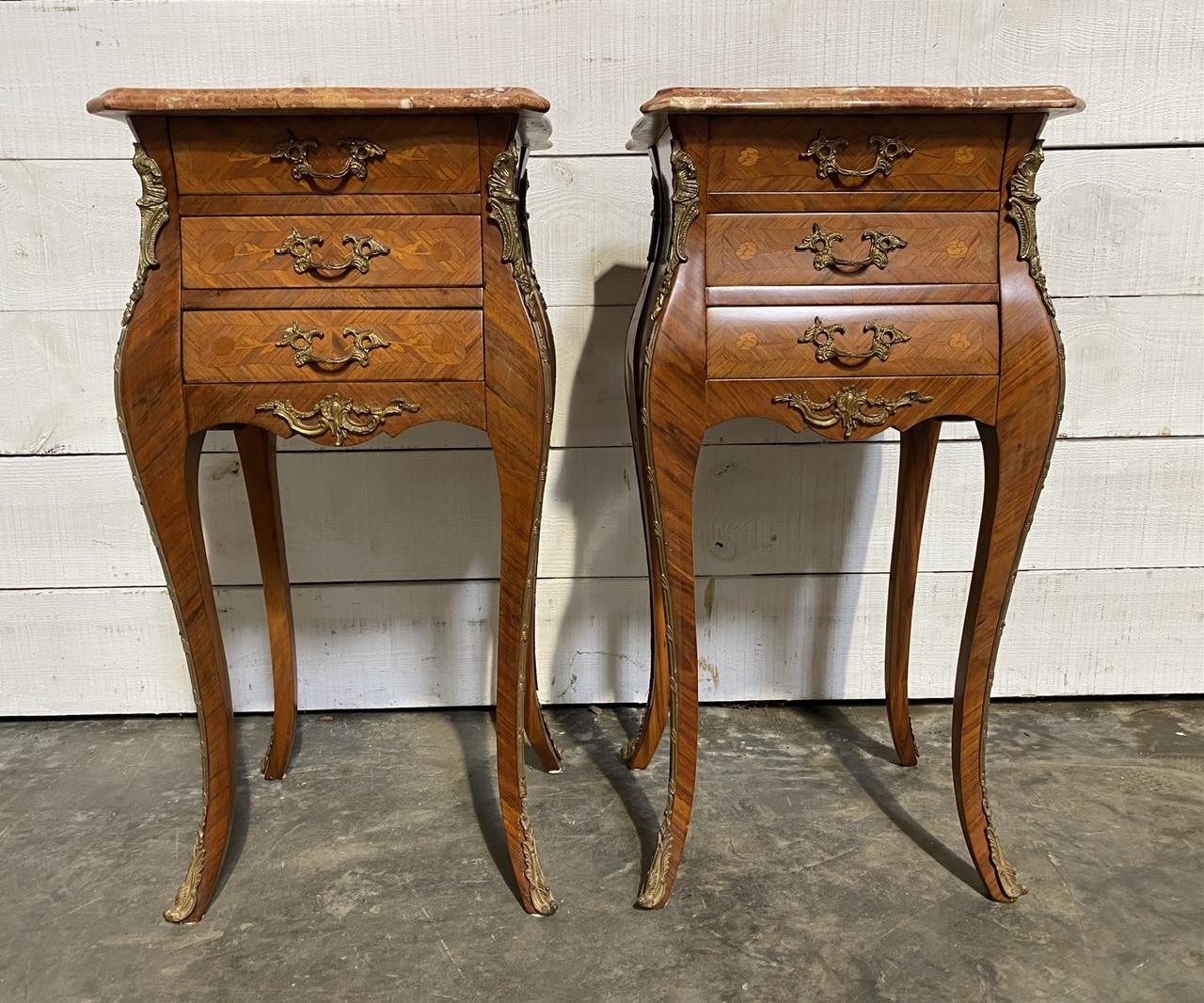 Very Pretty Pair French Bedside Tables For Sale 4