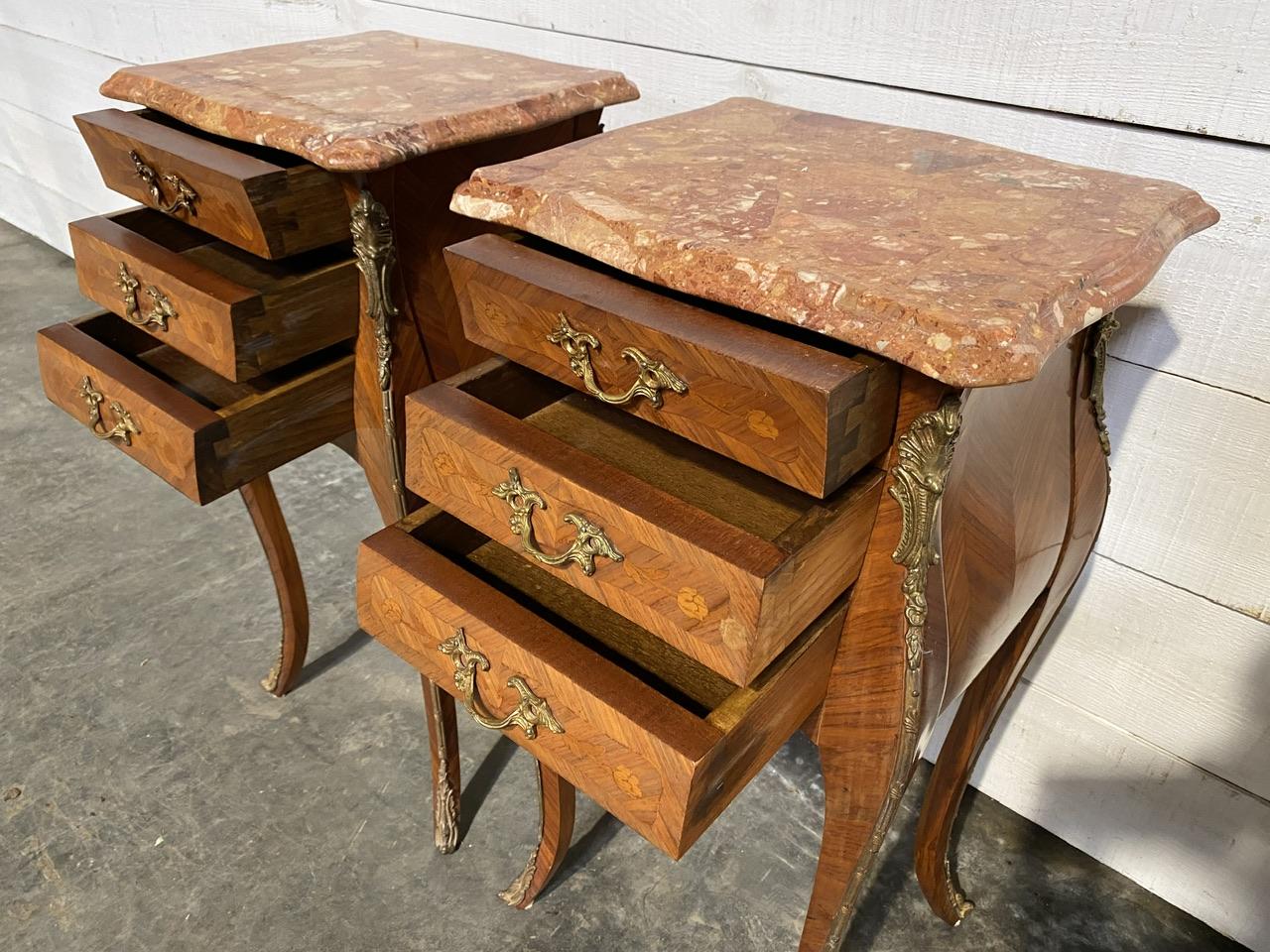 Very Pretty Pair French Bedside Tables For Sale 5