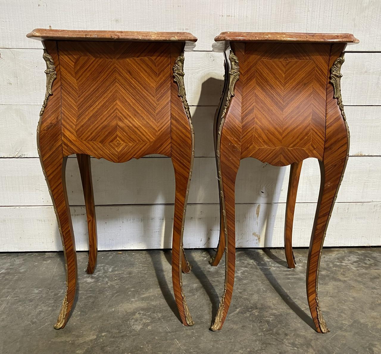 Very Pretty Pair French Bedside Tables For Sale 9
