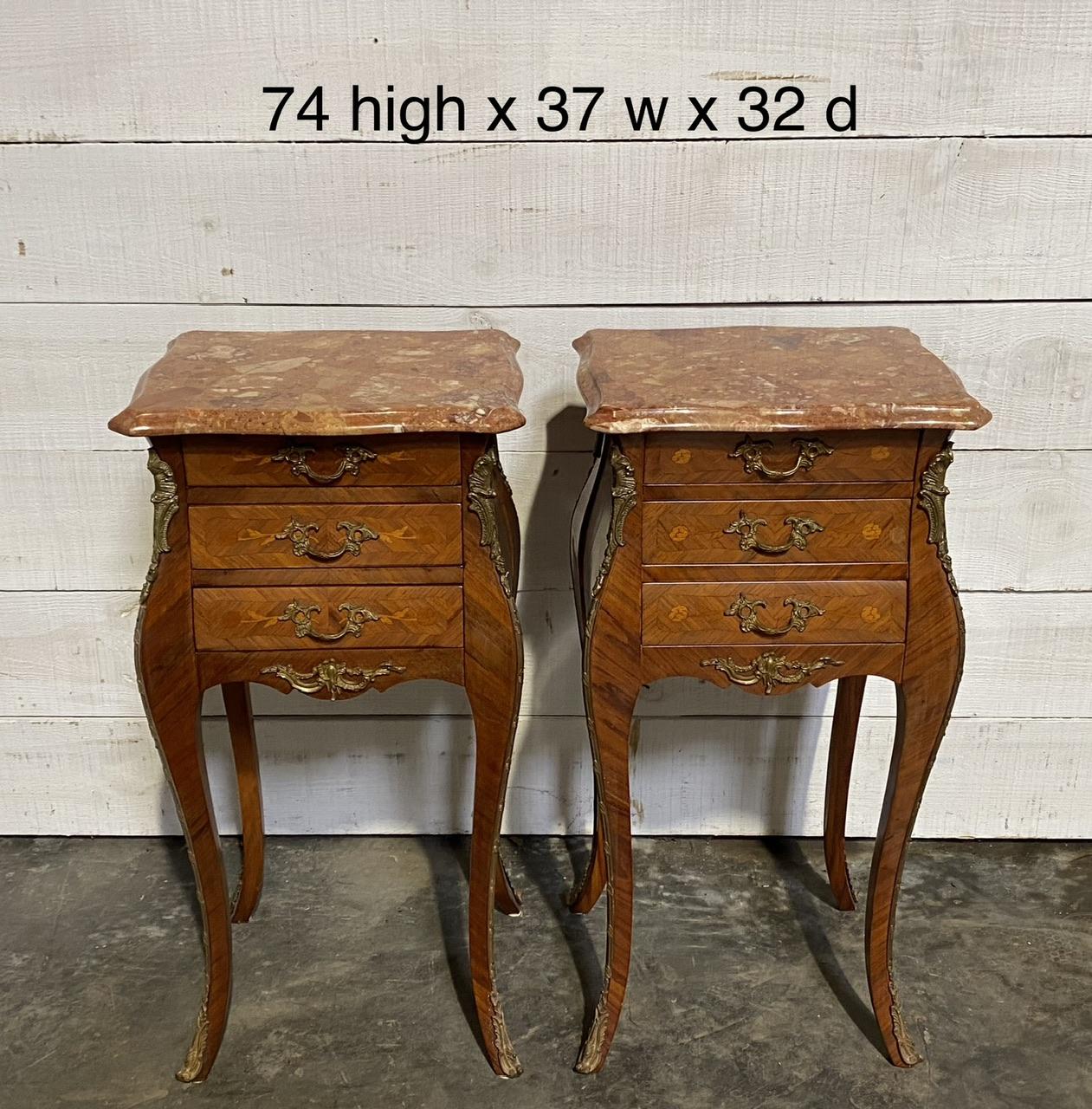 Very Pretty Pair French Bedside Tables For Sale 11