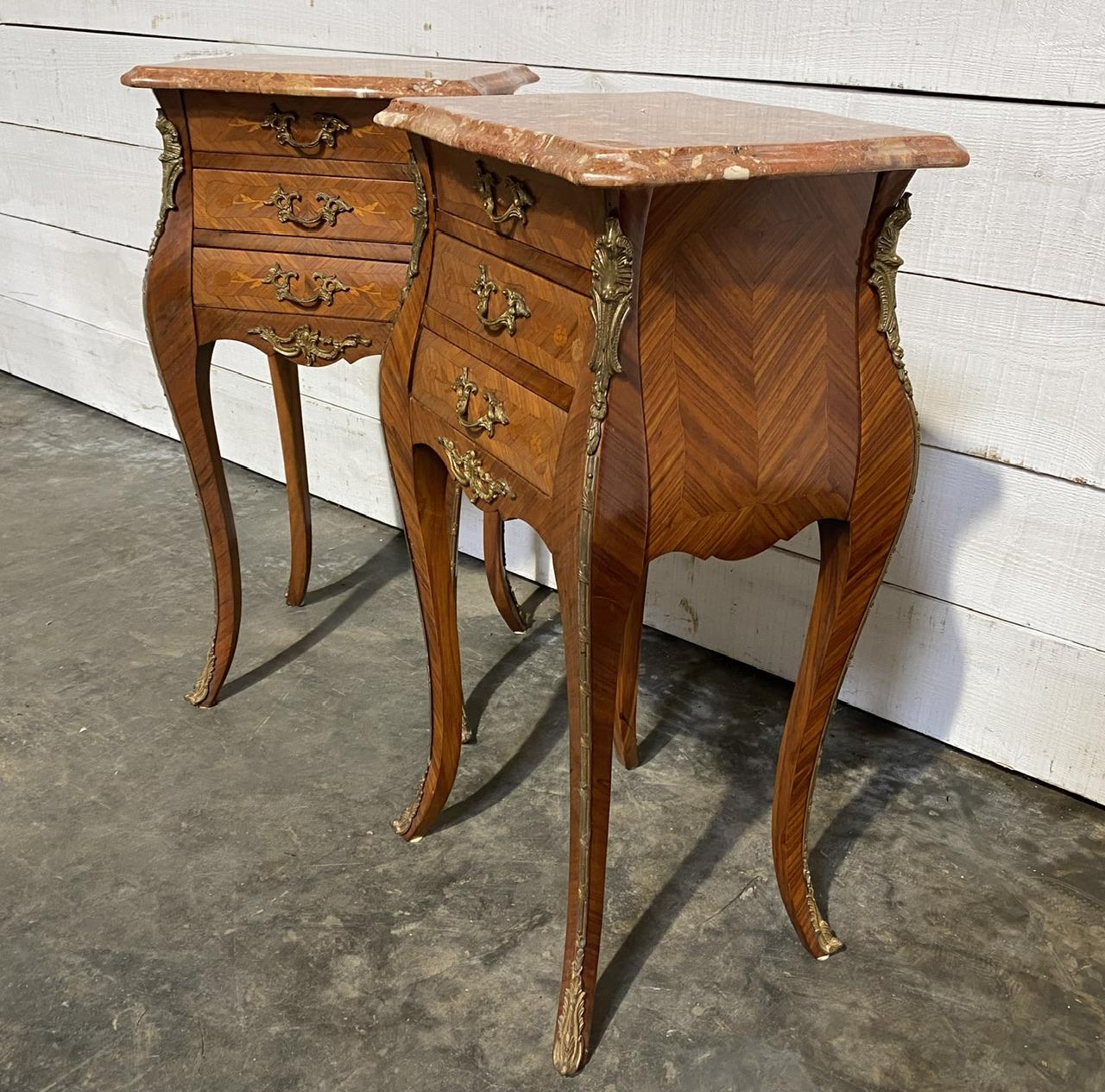 Very Pretty Pair French Bedside Tables In Good Condition For Sale In Seaford, GB