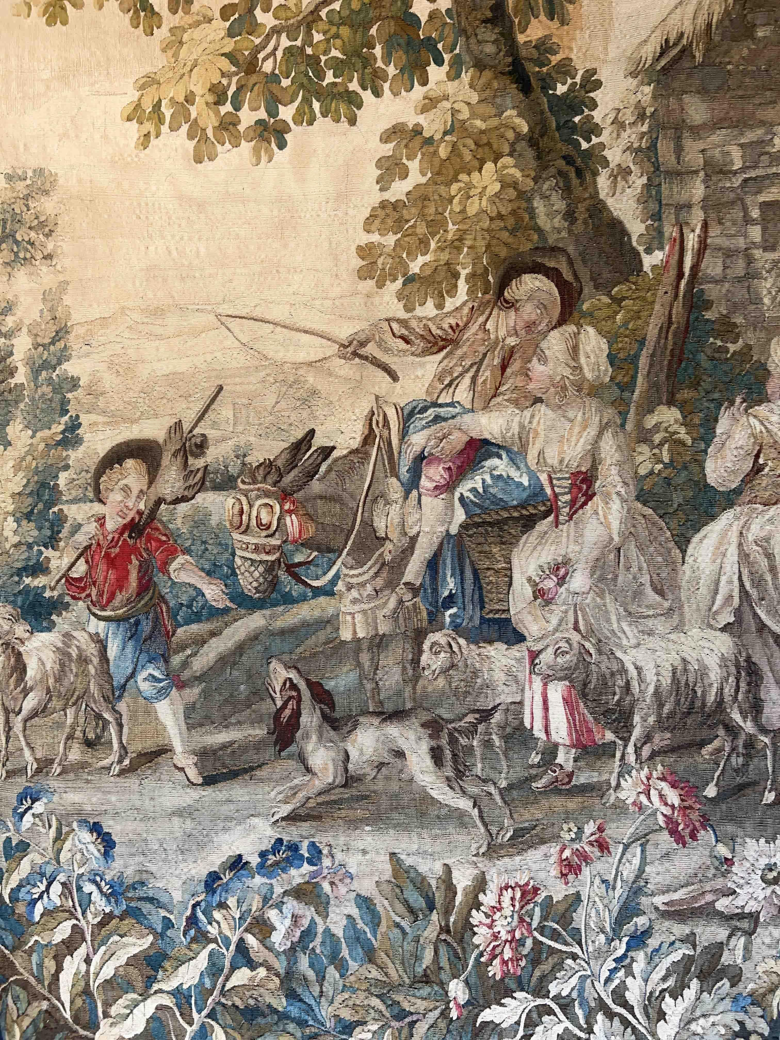 Mid-18th Century Very Pretty Tapestry of 18th Century Aubusson, N° 1189 For Sale