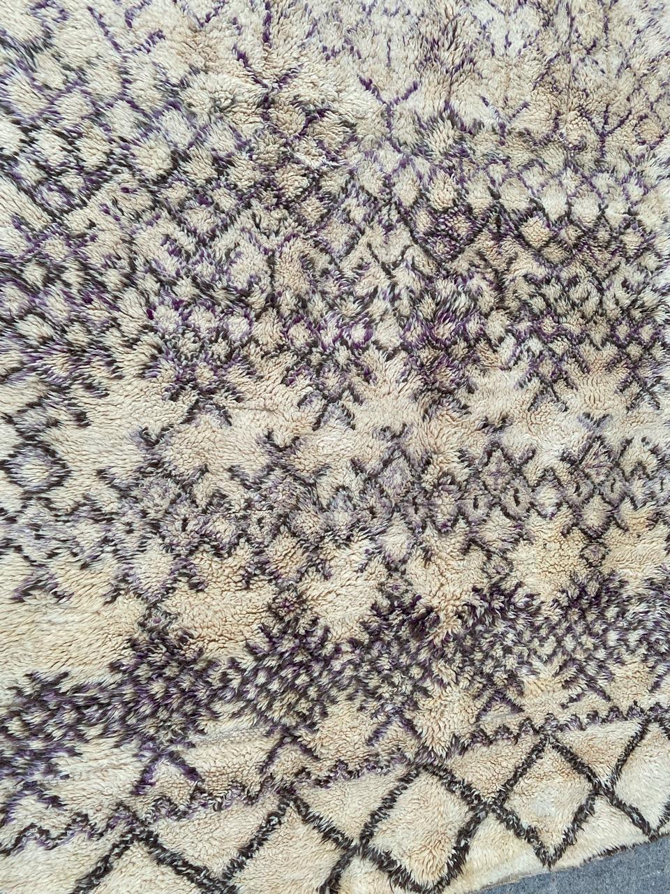 Bobyrug’s Very Pretty Vers Vintage Tribal Berbere Moroccan Rug For Sale 9