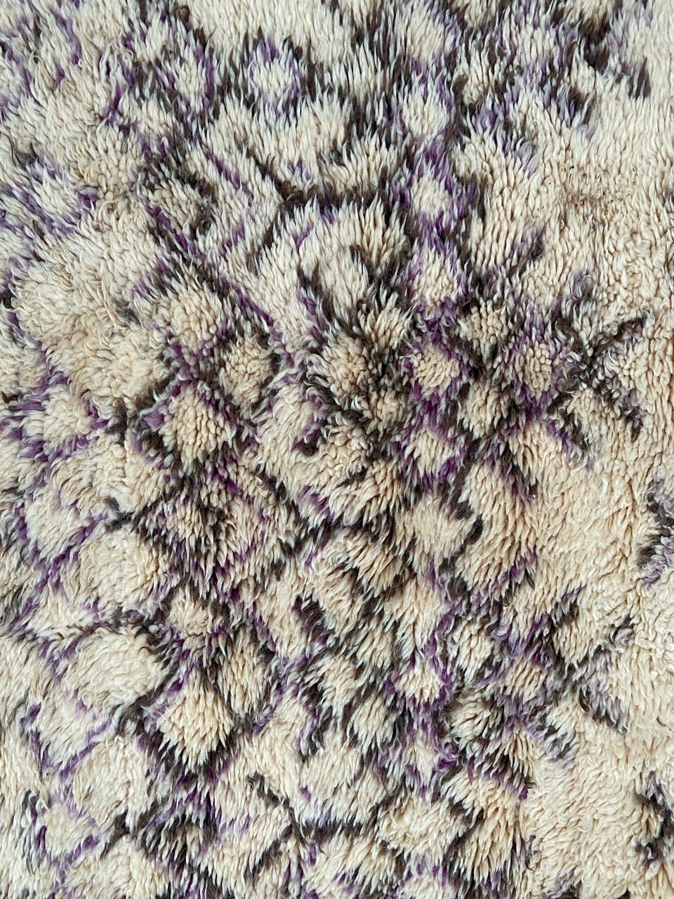 Wool Bobyrug’s Very Pretty Vers Vintage Tribal Berbere Moroccan Rug For Sale