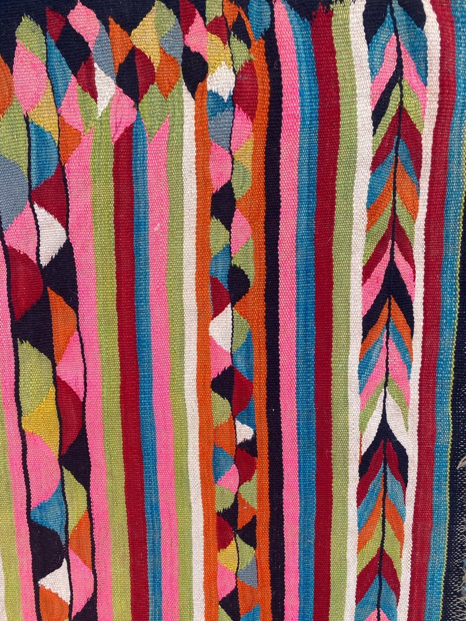 Bobyrug’s Very Pretty Vintage Colourful Moroccan Kilim For Sale 8