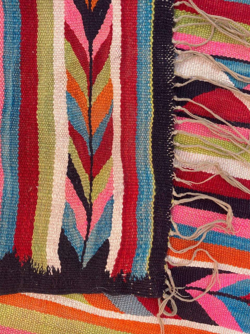Bobyrug’s Very Pretty Vintage Colourful Moroccan Kilim For Sale 9