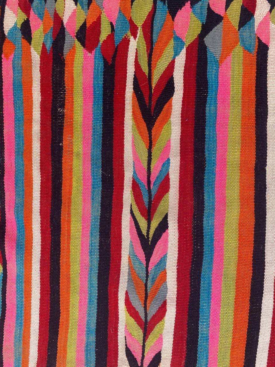 Bobyrug’s Very Pretty Vintage Colourful Moroccan Kilim In Good Condition For Sale In Saint Ouen, FR