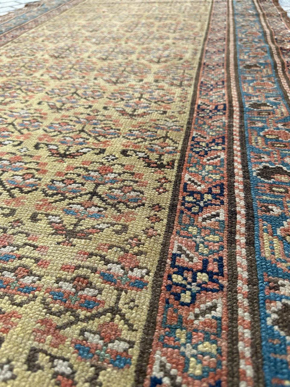 Bobyrug’s Very pretty yellow field antique Malayer runner  For Sale 6
