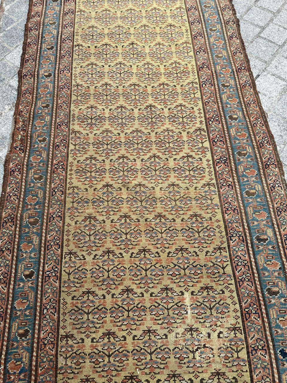 19th Century Bobyrug’s Very pretty yellow field antique Malayer runner  For Sale