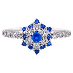 Very Rare 0.16 Carat Natural Hauyne and Diamond Ring Set in Platinum