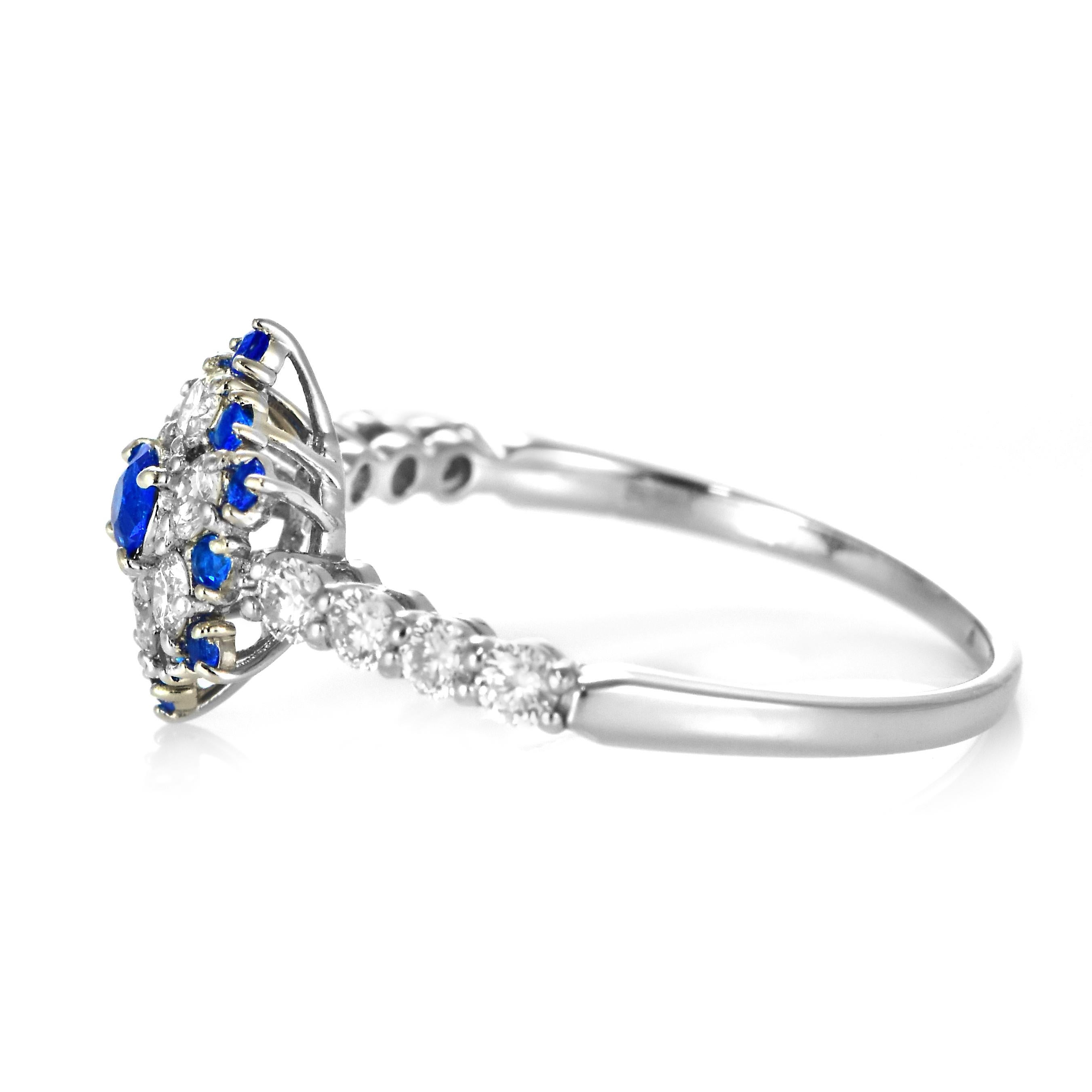 Very Rare 0.16 Carat Natural Hauyne & Diamond Ring Made in Platinum en vente 6