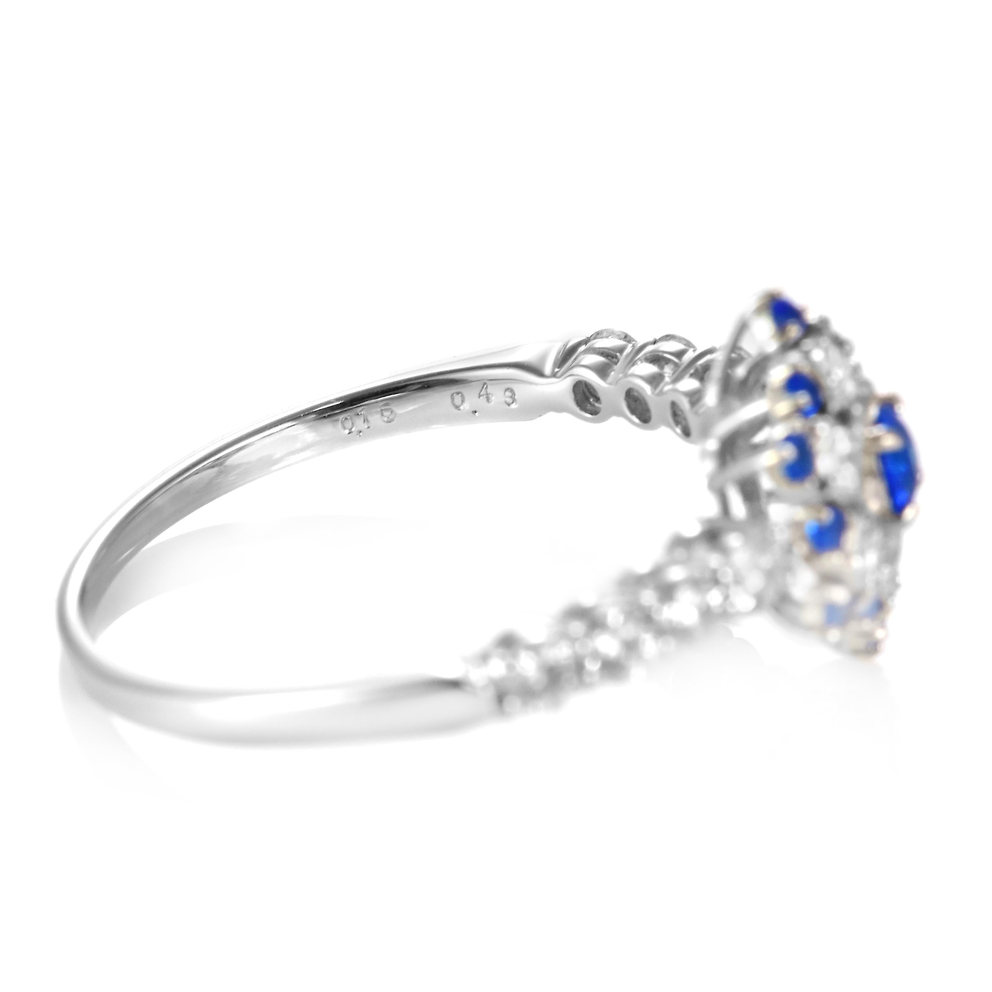 Very Rare 0.16 Carat Natural Hauyne & Diamond Ring Made in Platinum en vente 3