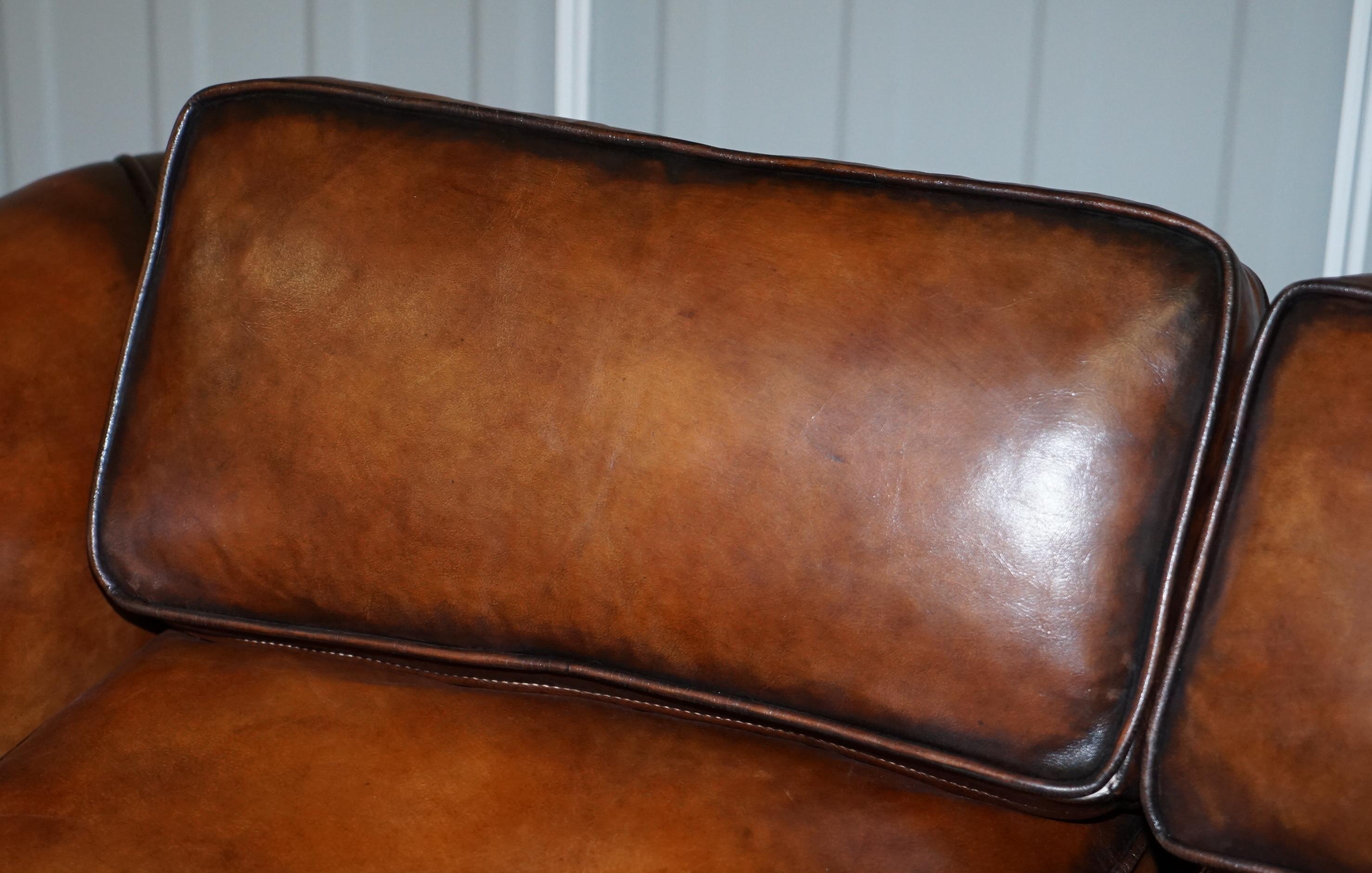 vintage distressed leather sofa