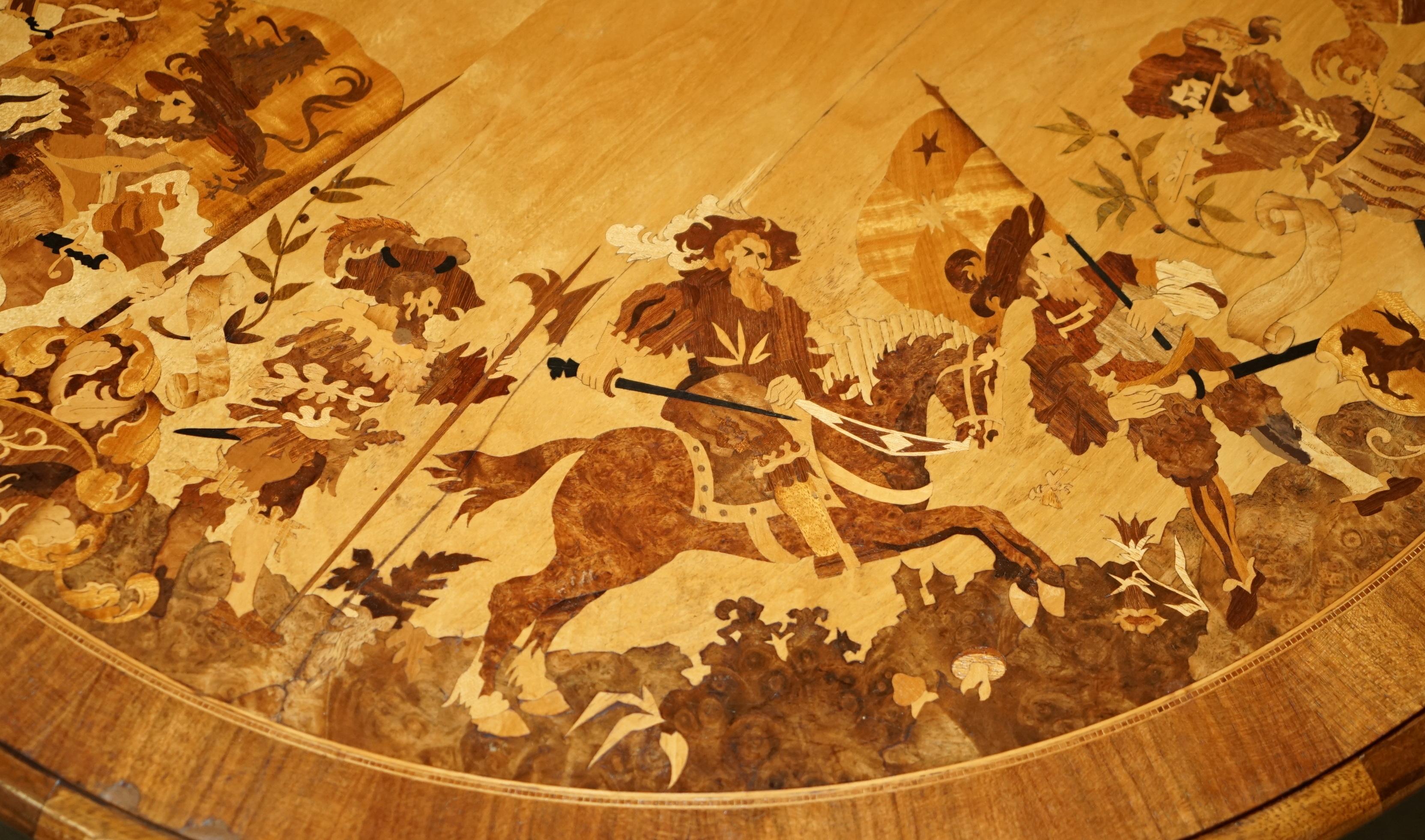 VERY RARE 1490 TO 1590 DATED MARQUETRY INLAID COFFEE TABLE BURR WALNUT SATiNWOOD 4