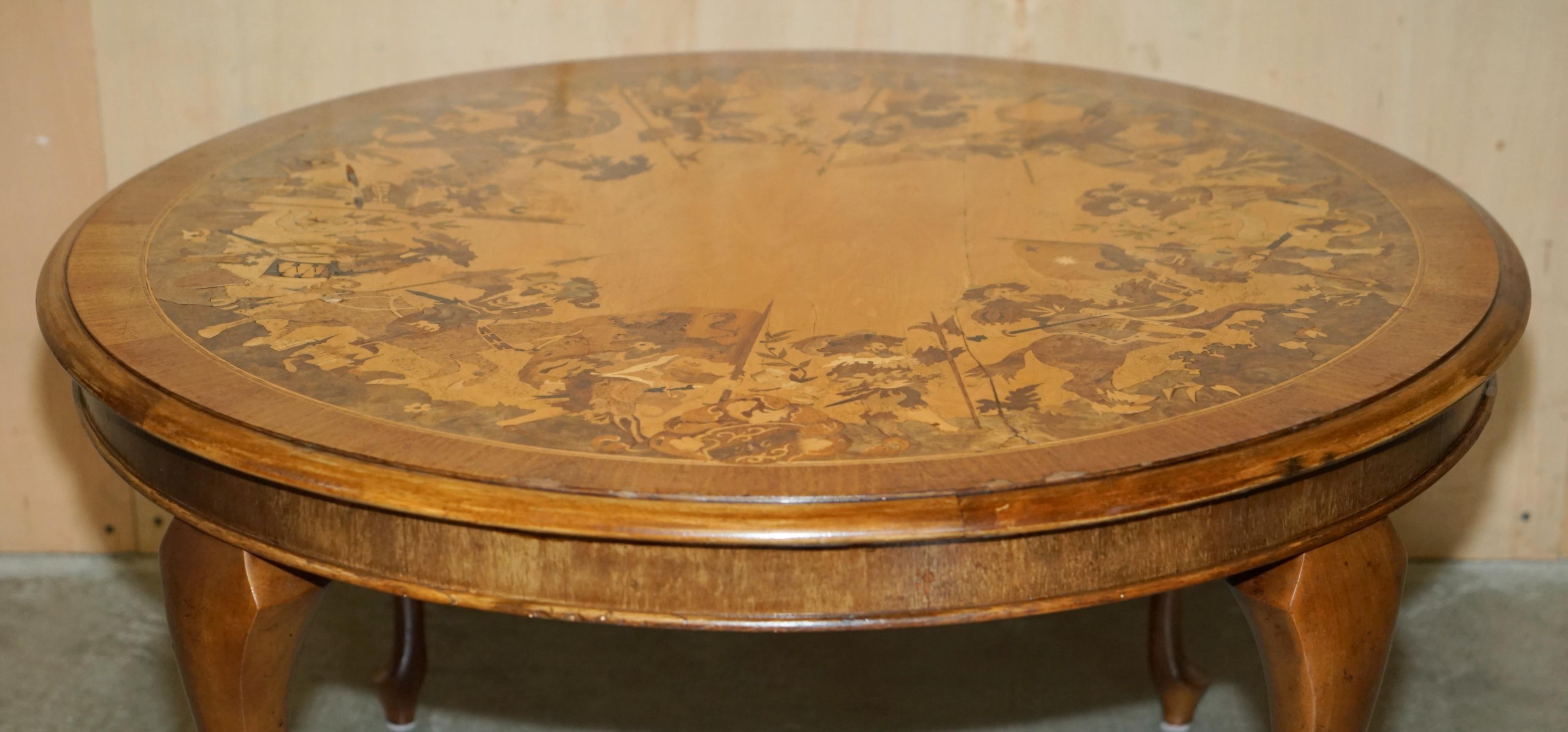 VERY RARE 1490 TO 1590 DATED MARQUETRY INLAID COFFEE TABLE BURR WALNUT SATiNWOOD 11