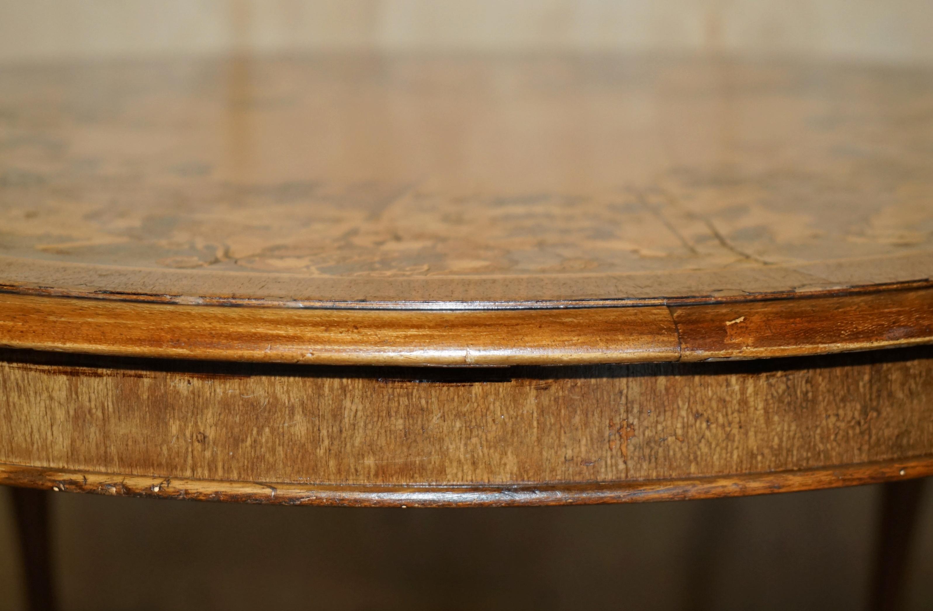 VERY RARE 1490 TO 1590 DATED MARQUETRY INLAID COFFEE TABLE BURR WALNUT SATiNWOOD 12