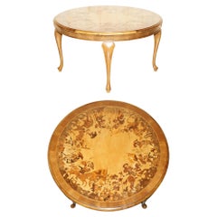 MOLTO RARO TAVOLO DA CAFFE' INLAIDATO MARQUETRY DAL 1490 AL 1590 LEGNO DI NOCE SATICO