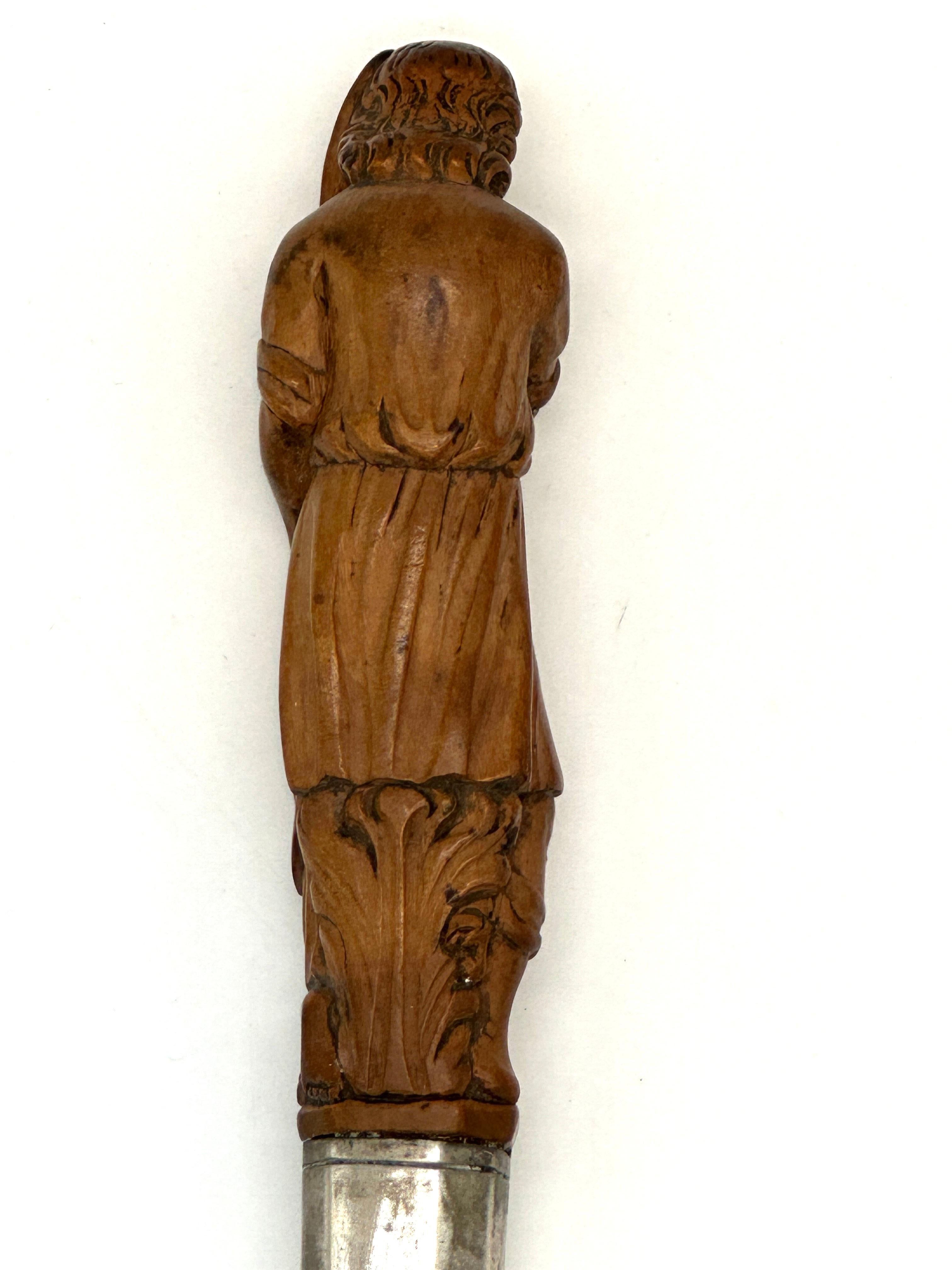 Seltenes italienisches Judaica-Holz-Silber-Cumcision-Messer aus dem 17. Jahrhundert im Zustand „Gut“ im Angebot in Tel Aviv - Jaffa, IL