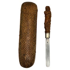Very Rare 17th century Italian Judaica wood silver Circumcision Knife