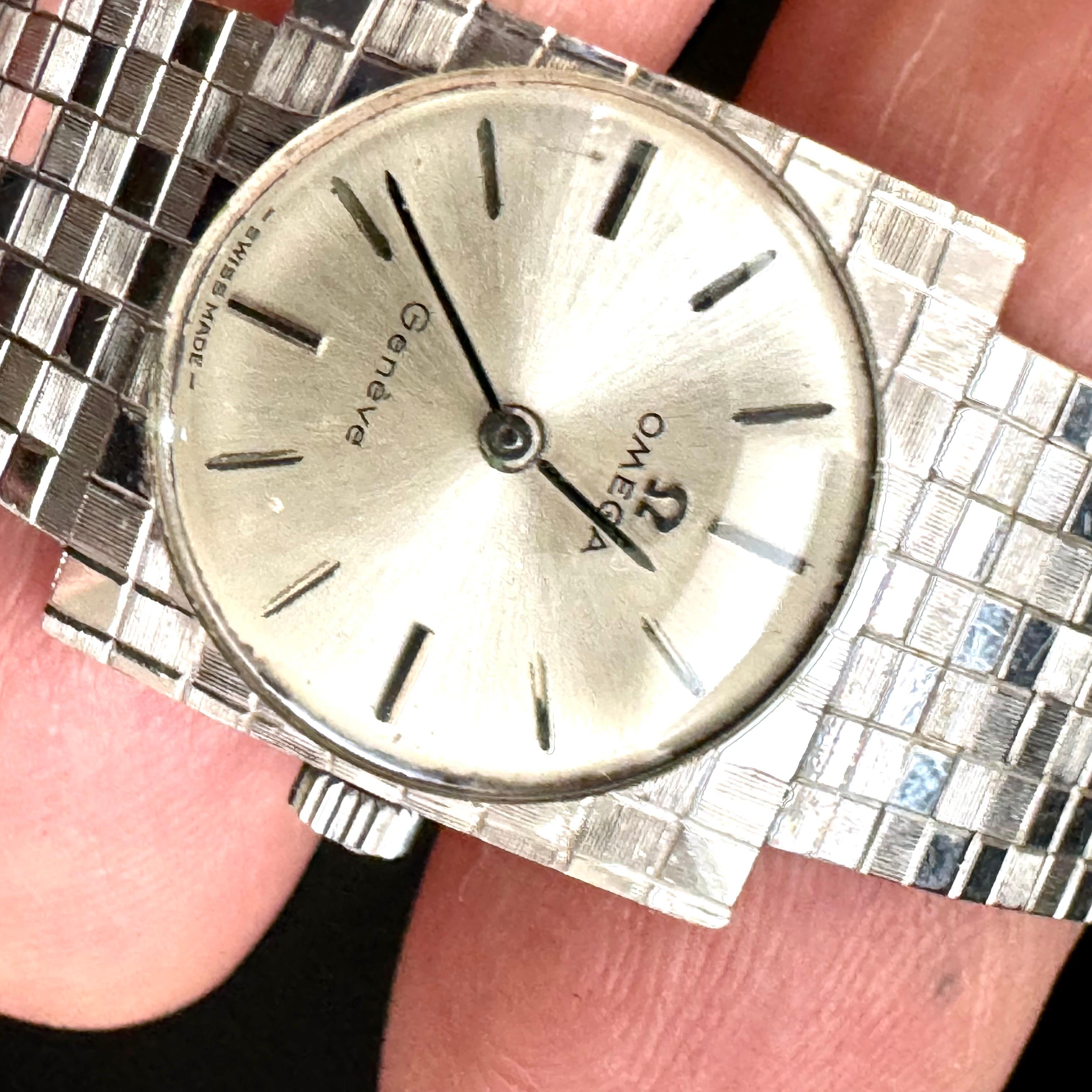 XMAS SALE! Very rare - 18 carat white gold Omega vintage watch (1968) In Good Condition In MELBOURNE, VIC