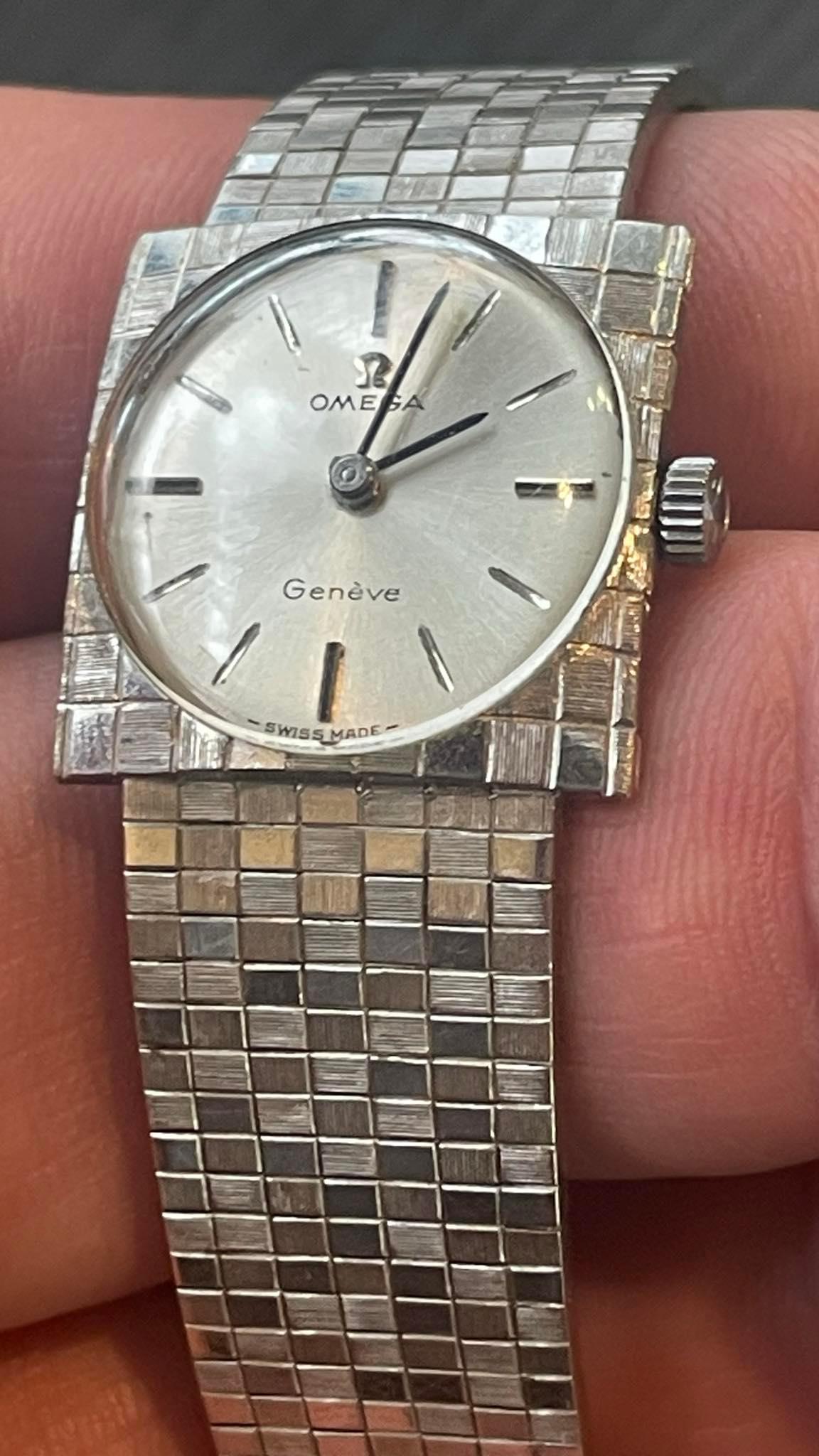 XMAS SALE! Very rare - 18 carat white gold Omega vintage watch (1968) 1