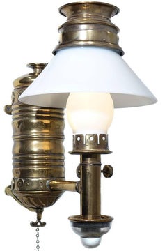 Very Rare 1800s Adams & Westlake Railroad Dining Car Oil Lamp