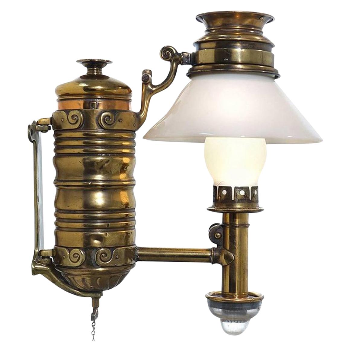 Very Rare 1800s Adams & Westlake Railroad Dining Car Oil Lamp