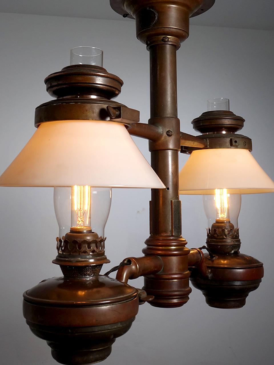 Few of these luxury class Victorian RR lamps still exist. Any remaining examples have found their way into museums. This was the type and quality of center lighting used in private luxury Pullman cars of that era. They were also part of the