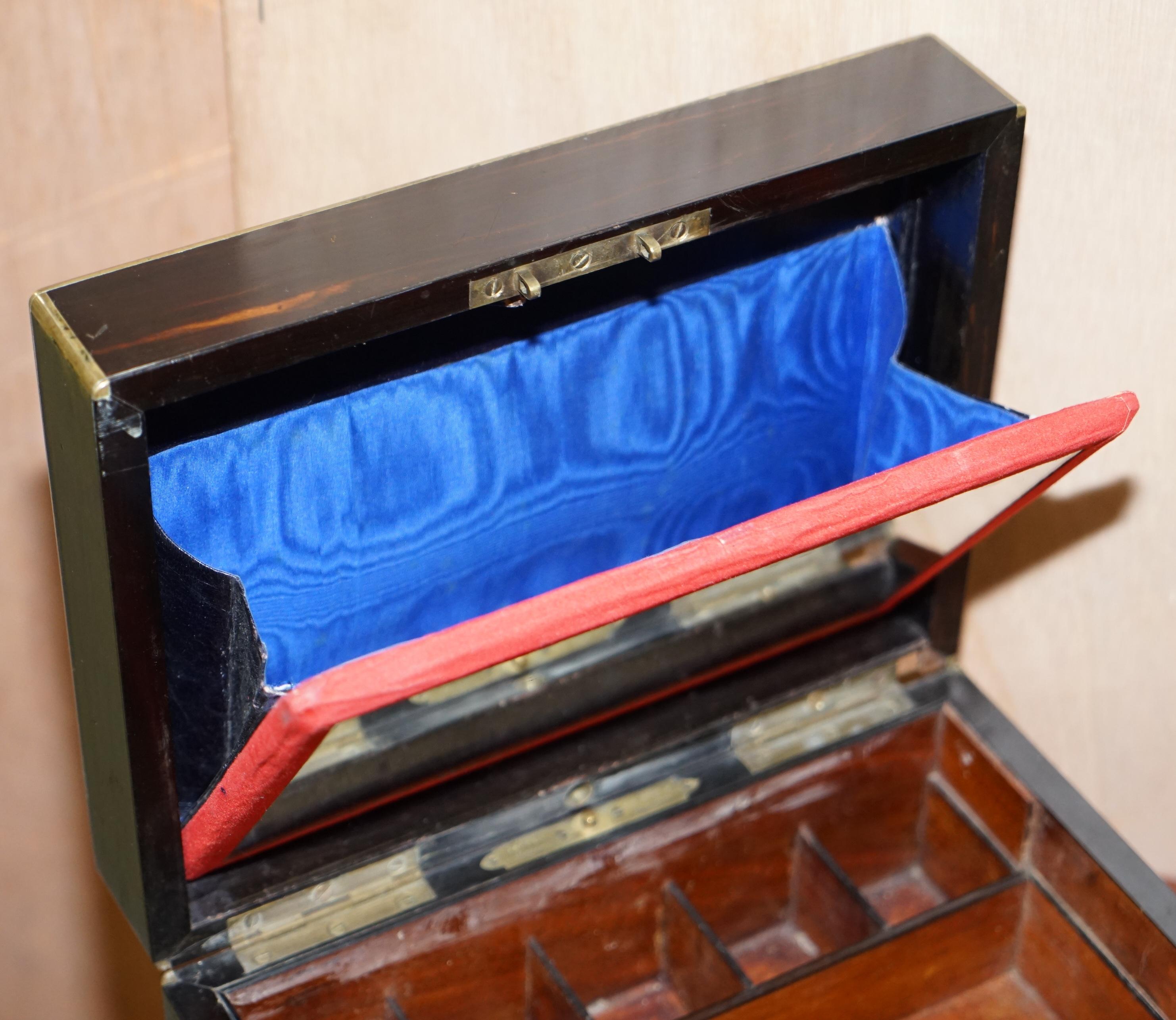 Muy raro 1867 Asprey & Co. Caja de tocador Coromandel Plata de ley Perla en venta 7