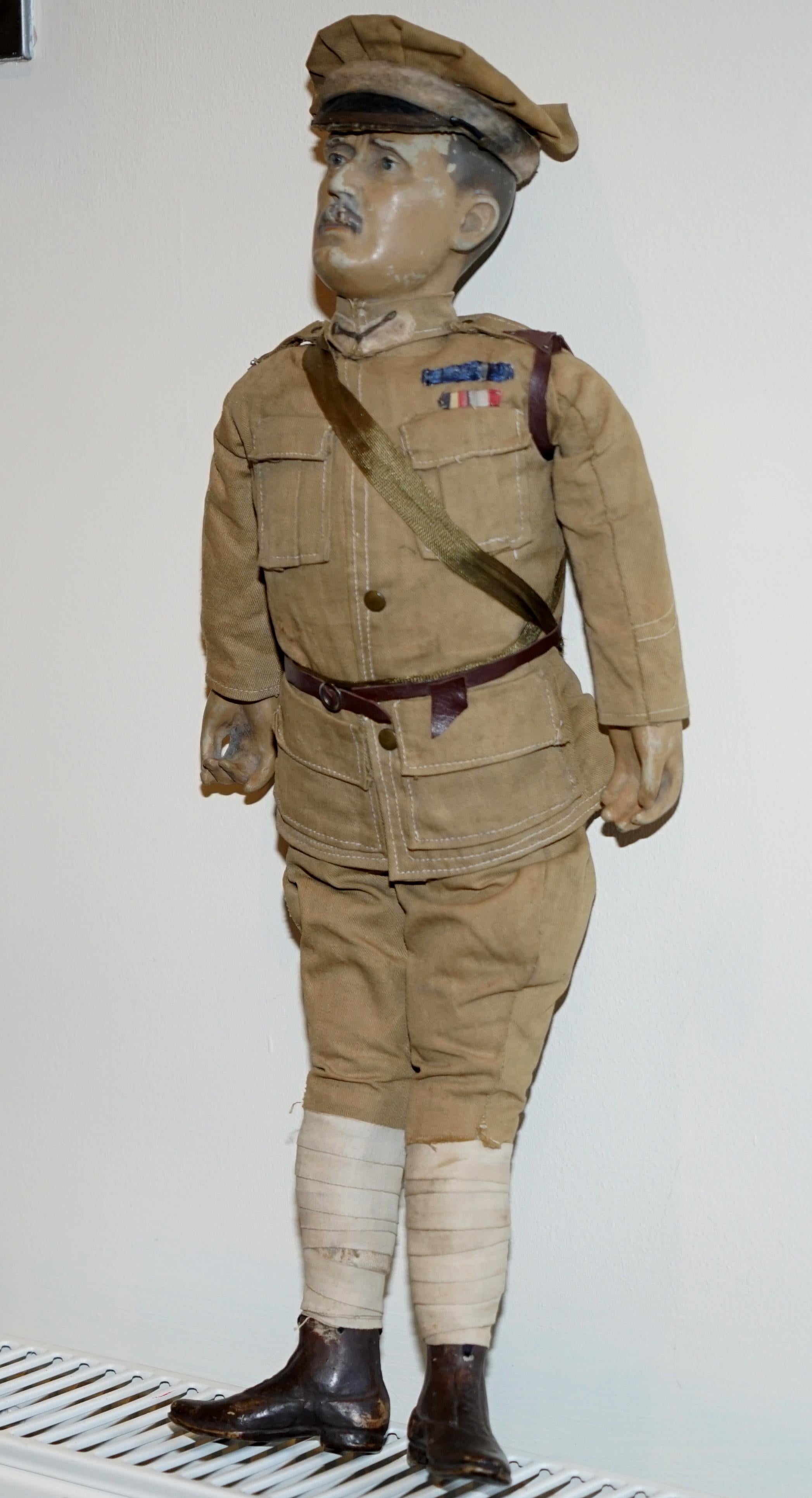 Wimbledon-Furniture
Wimbledon-Furniture is delighted to offer for auction this very rare circa 1898 to 1914 British Patriotic Propaganda Doll of Lord Horatio Kitchener. 

If the face looks familiar he was the chap on the Your Country Needs YOU