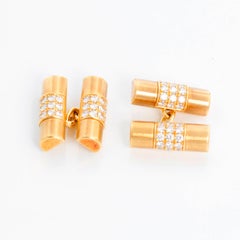 Seltene Rolex-Manschettenglieder aus 18 Karat Gelbgold mit Diamanten