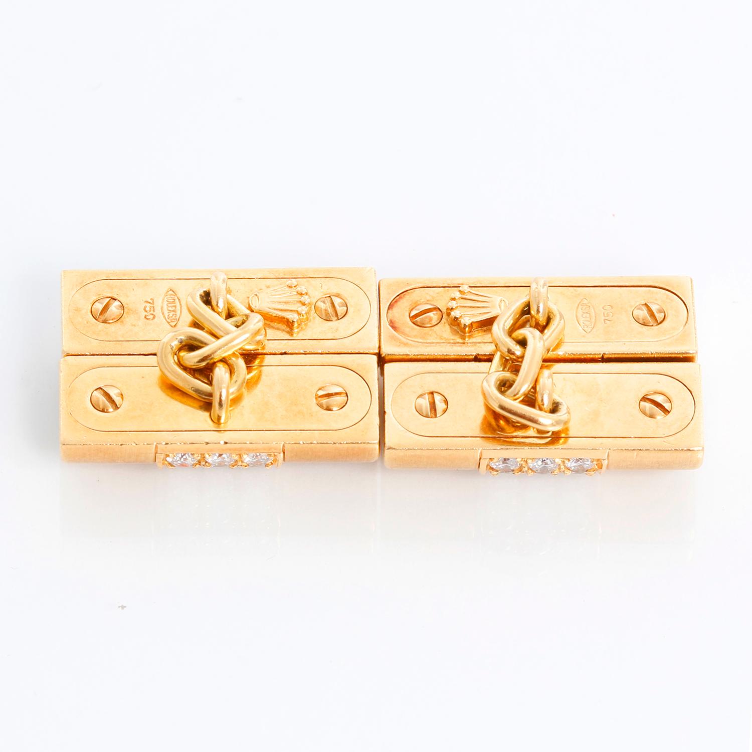 gold rolex cufflinks