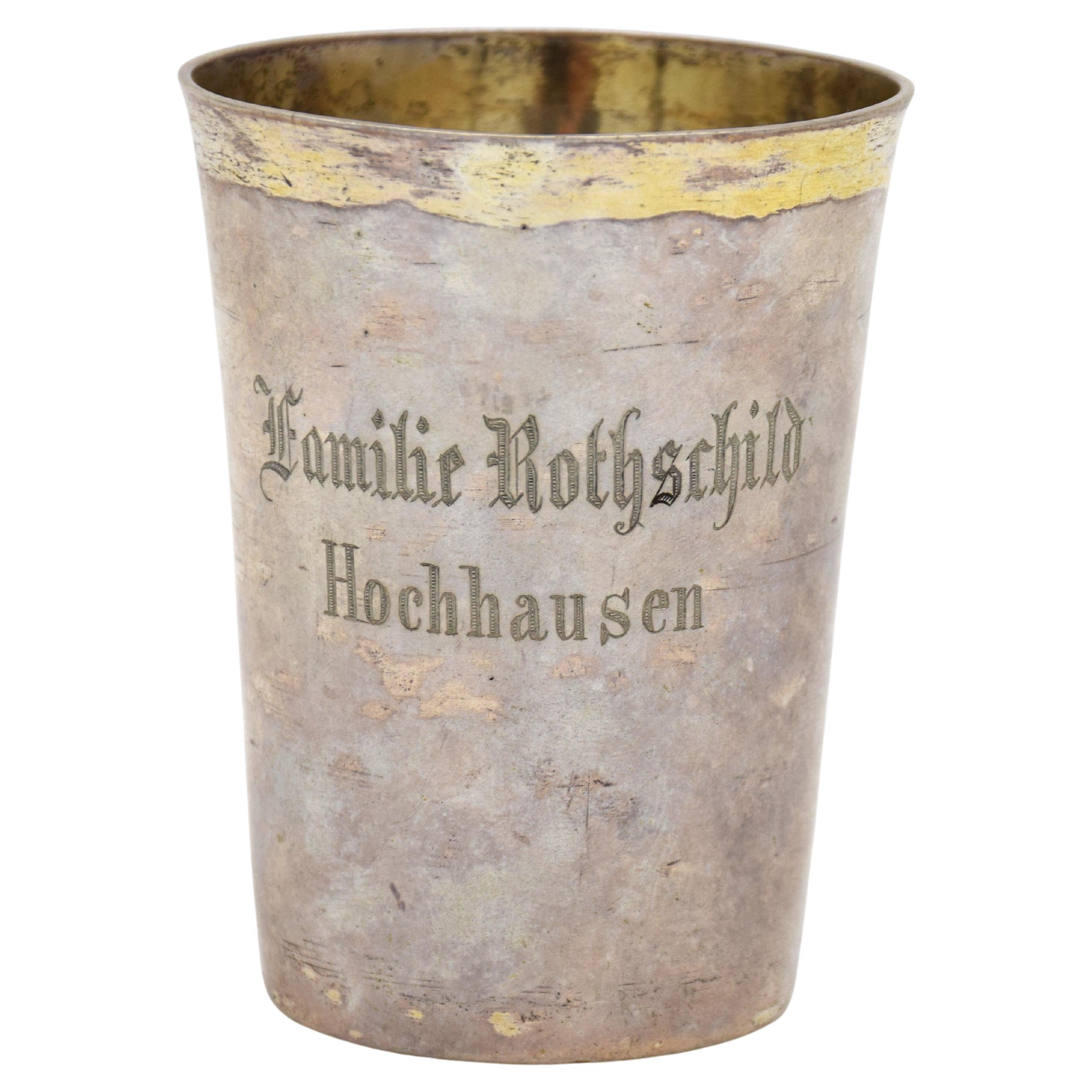 Very Rare 18th Century Judaica Kiddush Cup, Rothschild Family Provenance For Sale