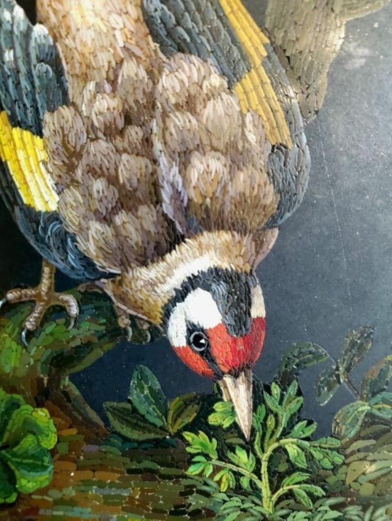 Very Rare 18th Century Micro Mosaic Depicting a Goldfinch Bird For Sale 2