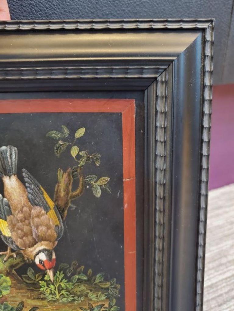 Very Rare 18th Century Micro Mosaic Depicting a Goldfinch Bird For Sale 4