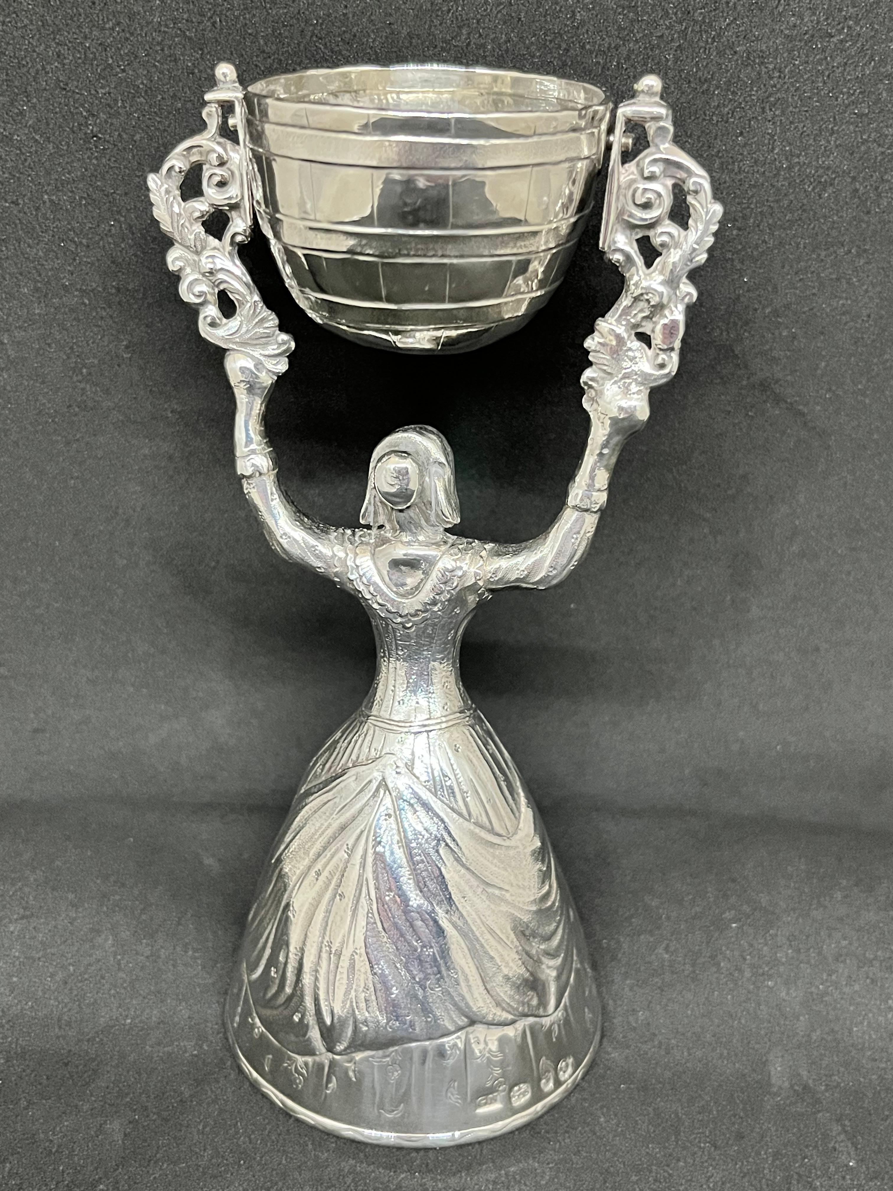 Rare 18th Century Sterling Silver Hallmarked Marriage or Wager Cup. London, 1773 For Sale 4