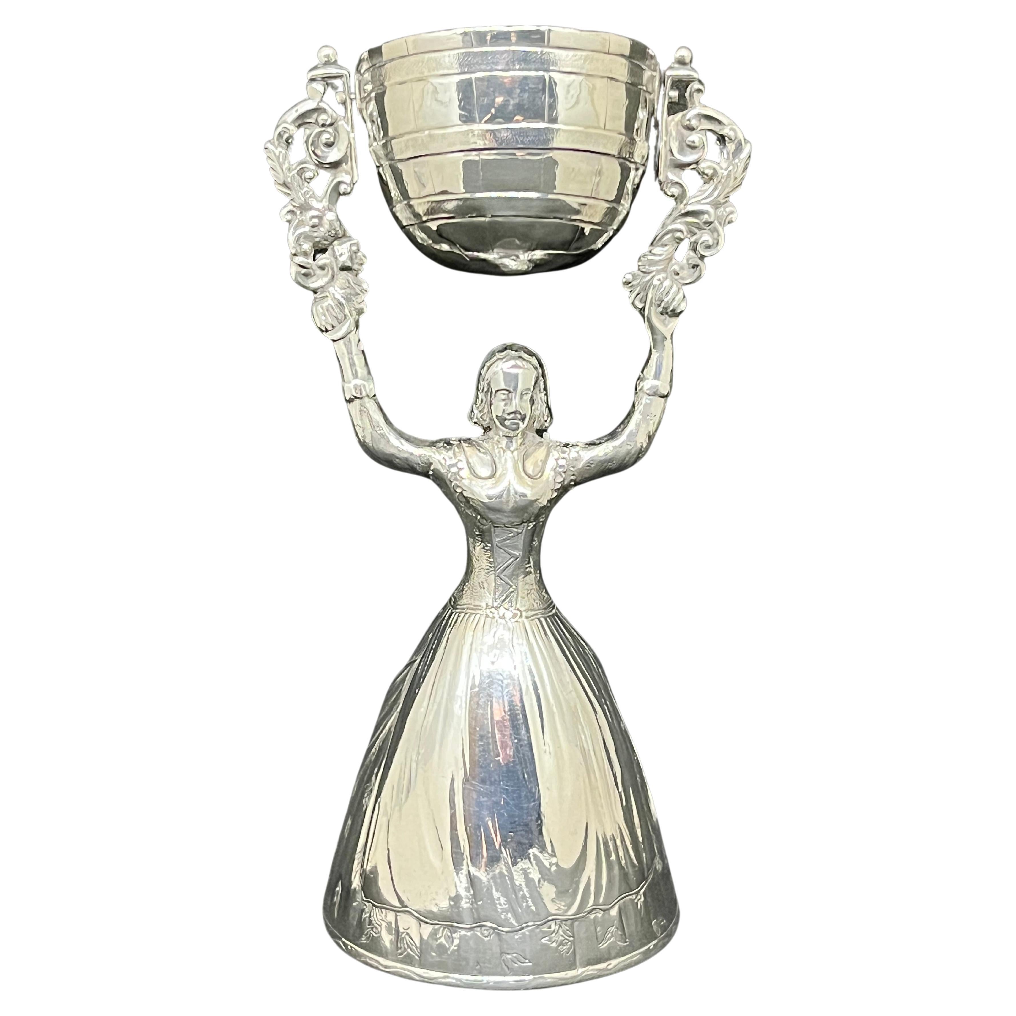 Rare 18th Century Sterling Silver Hallmarked Marriage or Wager Cup. London, 1773 For Sale