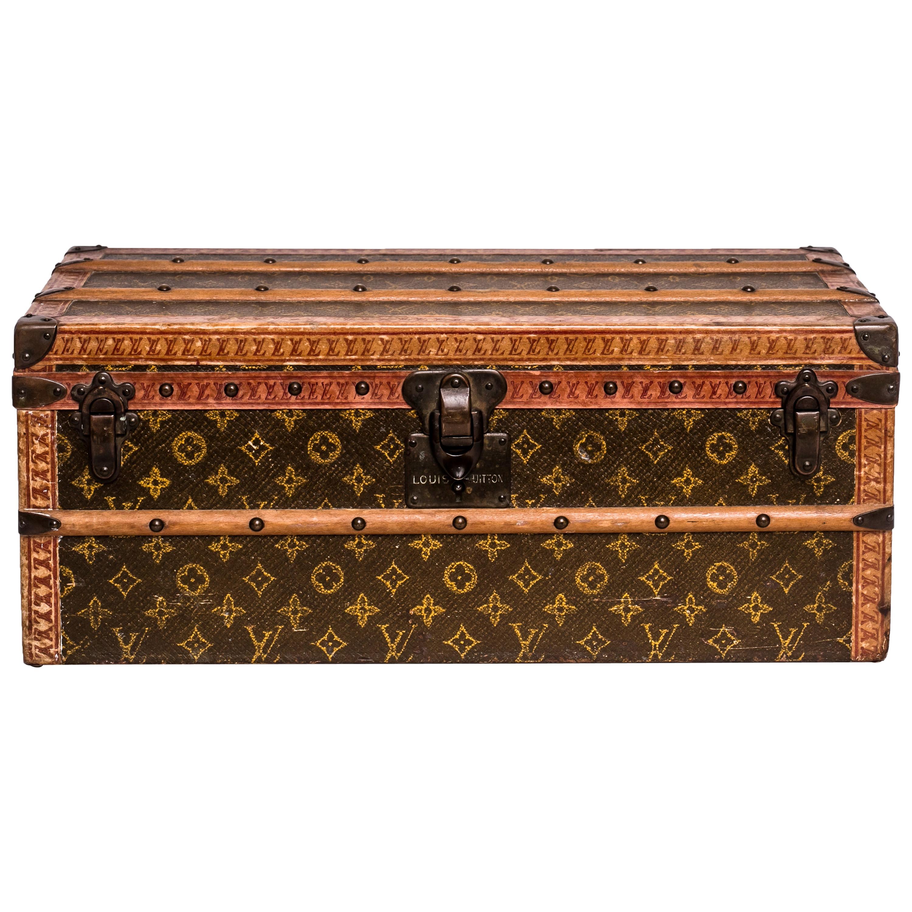 Sold at Auction: Louis Vuitton, Louis Vuitton Miniature Malle Courrier  Trunk w- Box & Papers