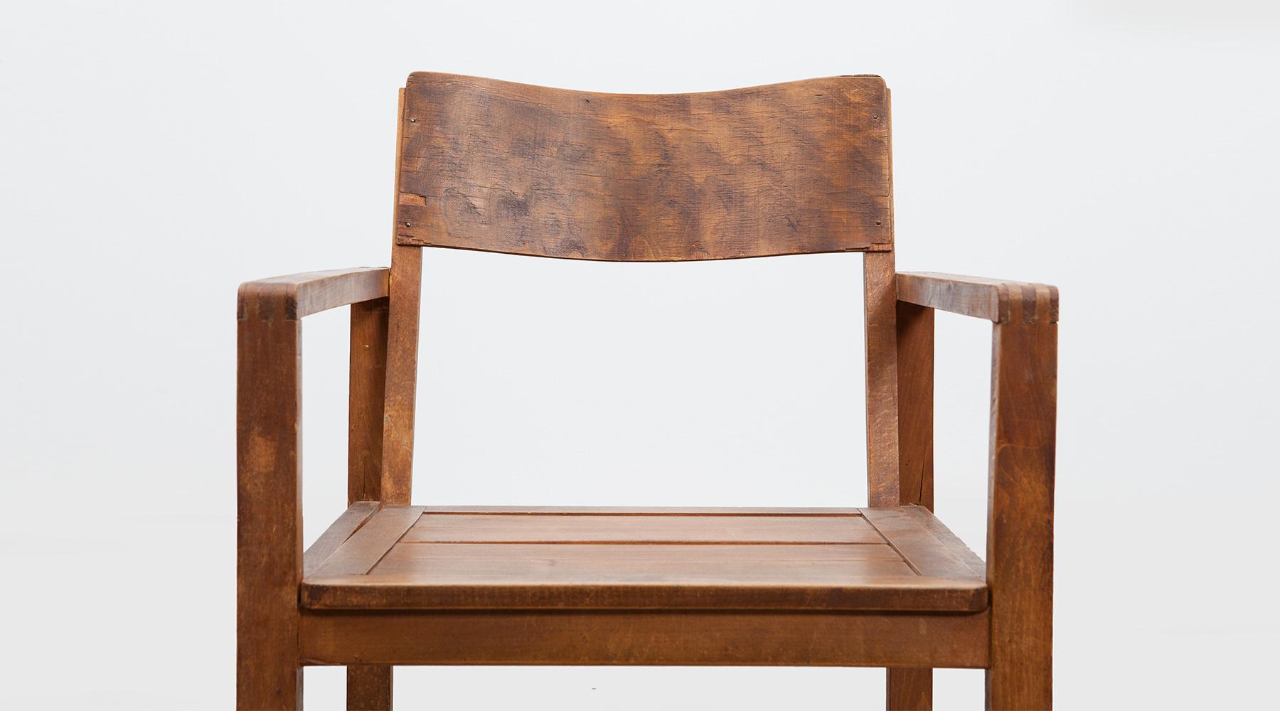 Very Rare 1920s Brown Beech Chair by Erich Dieckmann 4