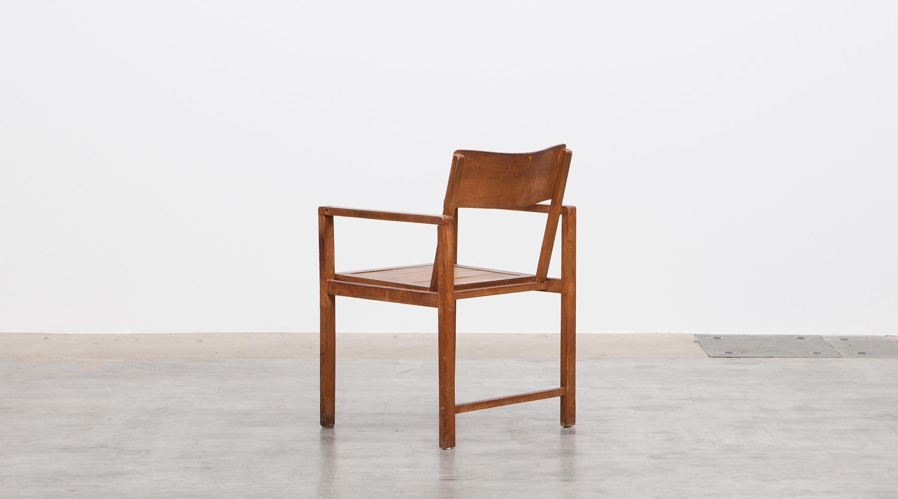 Early 20th Century Very Rare 1920s Brown Beech Chair by Erich Dieckmann