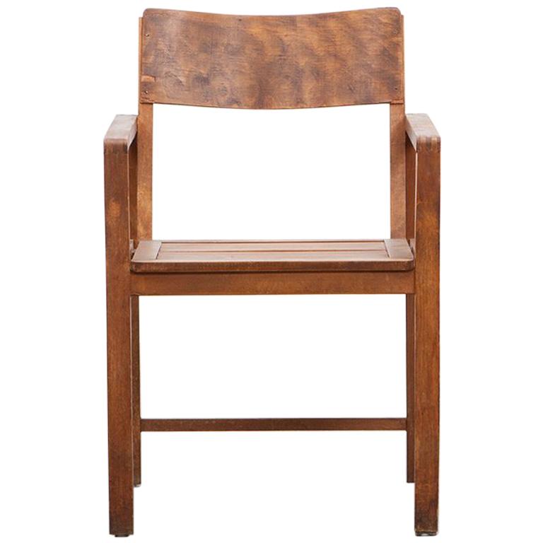 Very Rare 1920s Brown Beech Chair by Erich Dieckmann