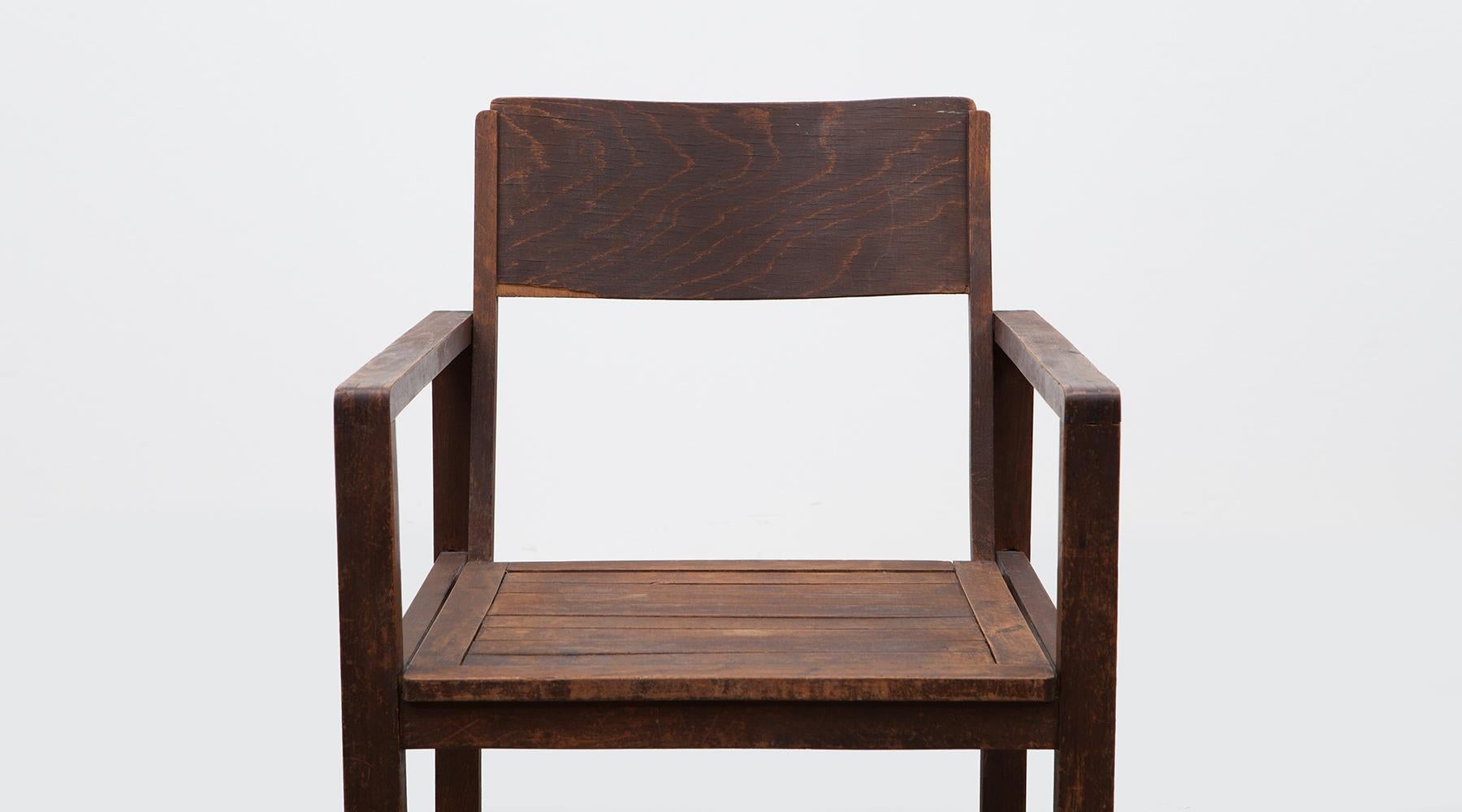 Very Rare 1920s Stained Beech Chair by Erich Dieckmann 'b' 2