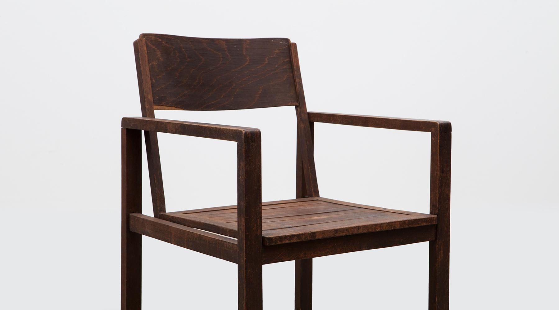 Very Rare 1920s Stained Beech Chair by Erich Dieckmann 'b' 3