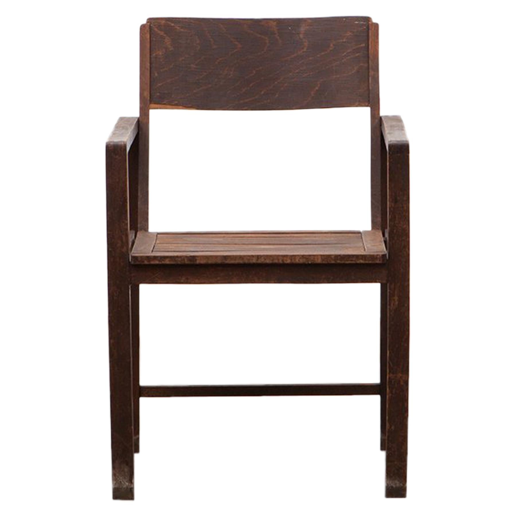 Very Rare 1920s Stained Beech Chair by Erich Dieckmann 
b
