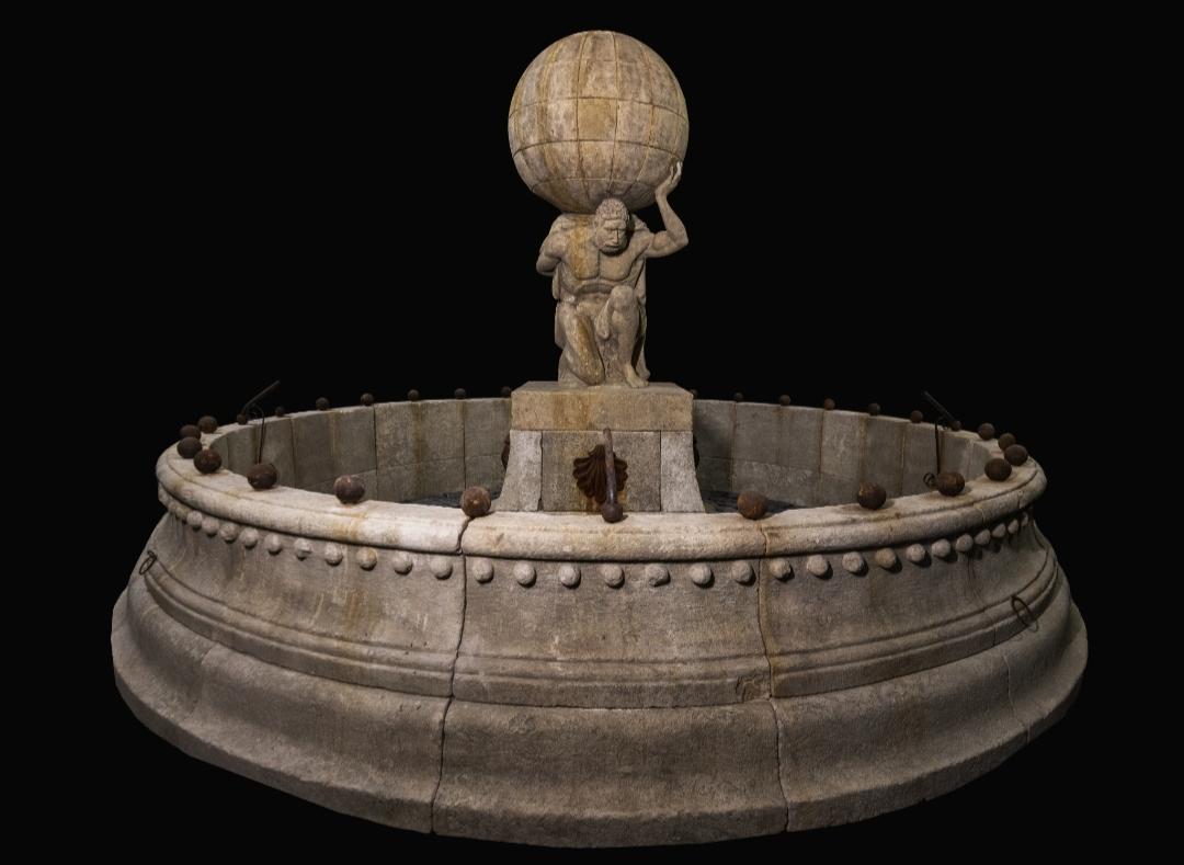 Seltener antiker großer antiker großer Brunnen – luxuriöser, aufgearbeiteter italienischer Kalksteinstatuenbrunnen im Angebot 4